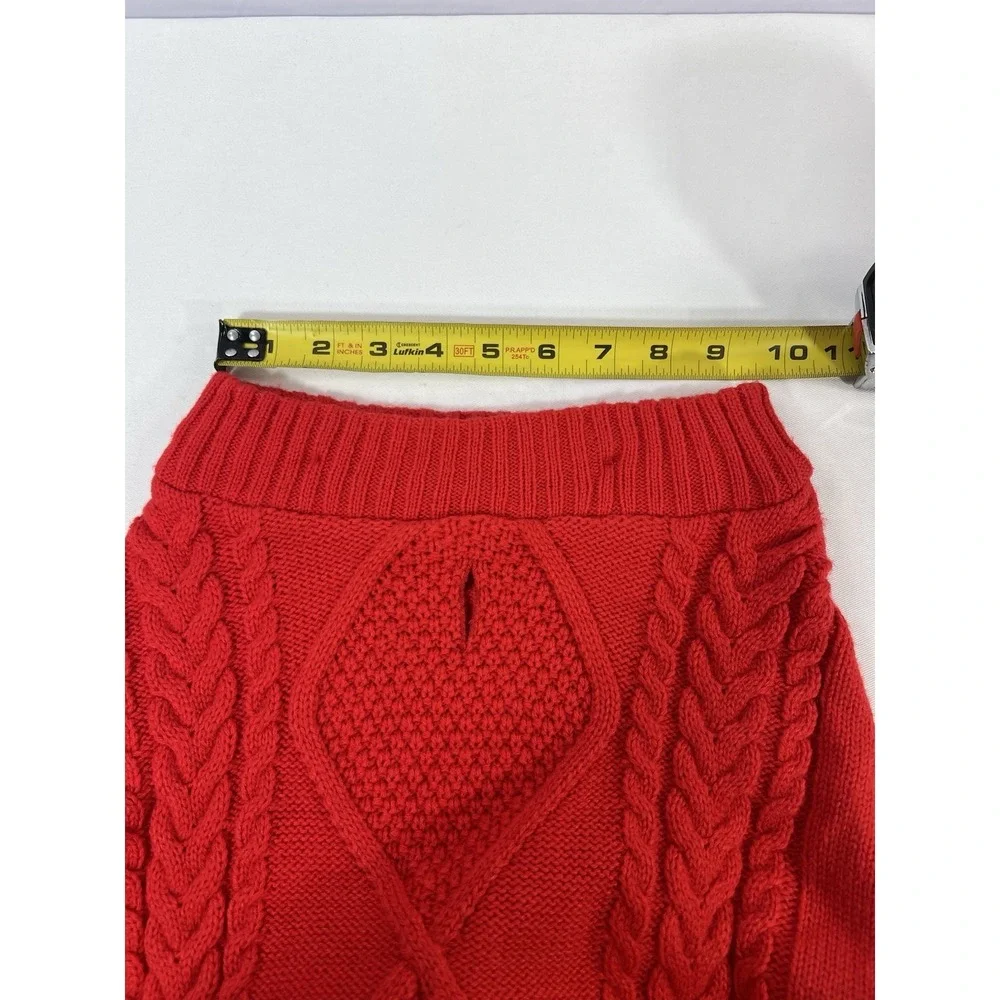 Dog Sweater Puppy Clothing Pet Supply Red Crochet‎ Size XL